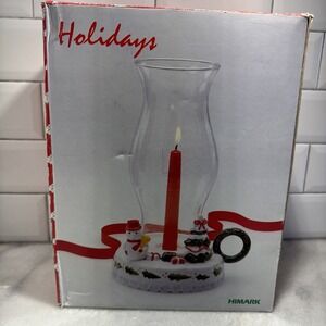 Himark Holiday Snowman‎ Hurricane Candle Holder
